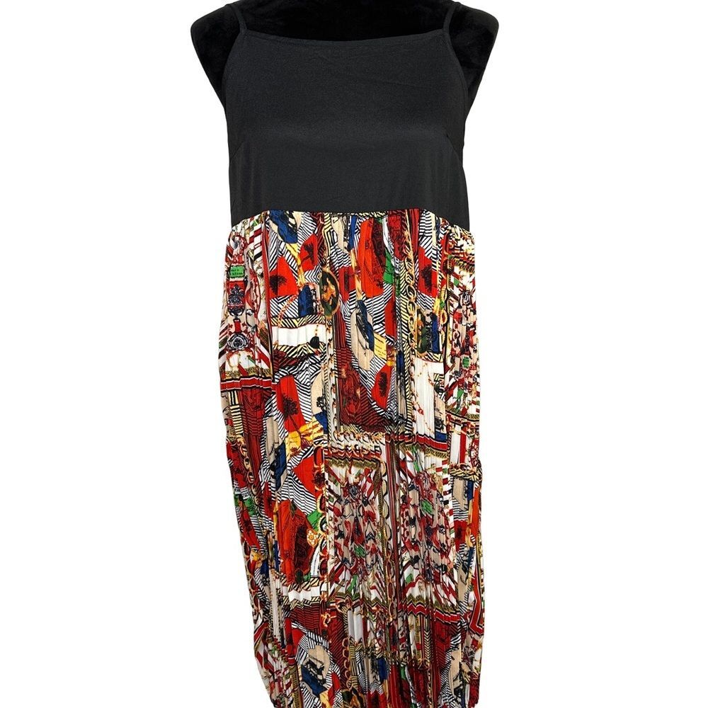 Garcia Colorful Red/Black Print Women's Dress size S NWT